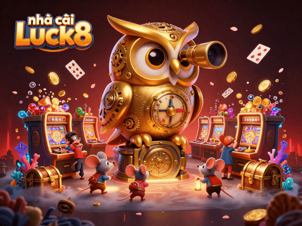 Wager exciting wins at nhà cái Luck8, where a whimsical 3D owl oversees the action