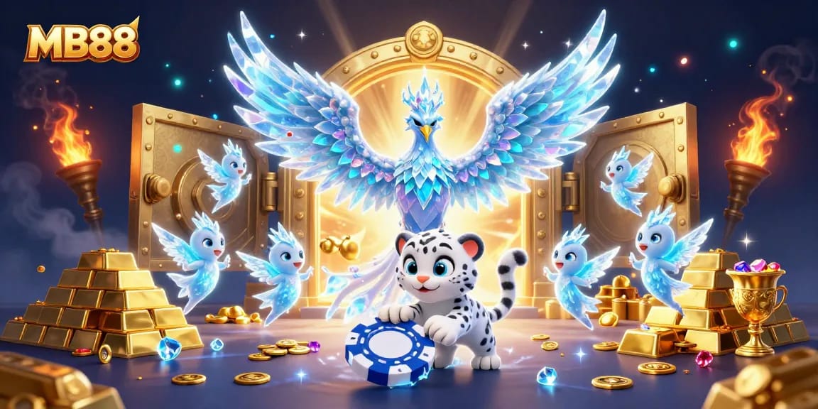 Experience MB88's thrilling gaming world with dazzling treasures and captivating characters.