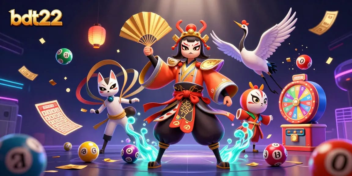 Experience exciting wins with bdt222 while enjoying vibrant lottery game elements in a captivating 3D scene.