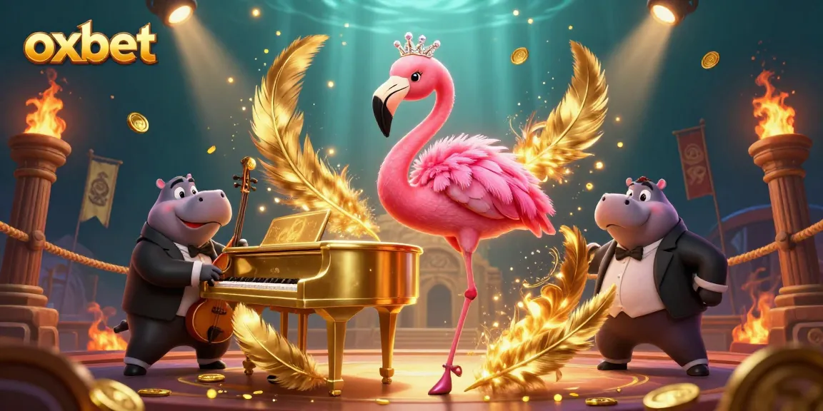 Experience excitement at Oxbet with vibrant casino games, glowing elements, and lively characters.