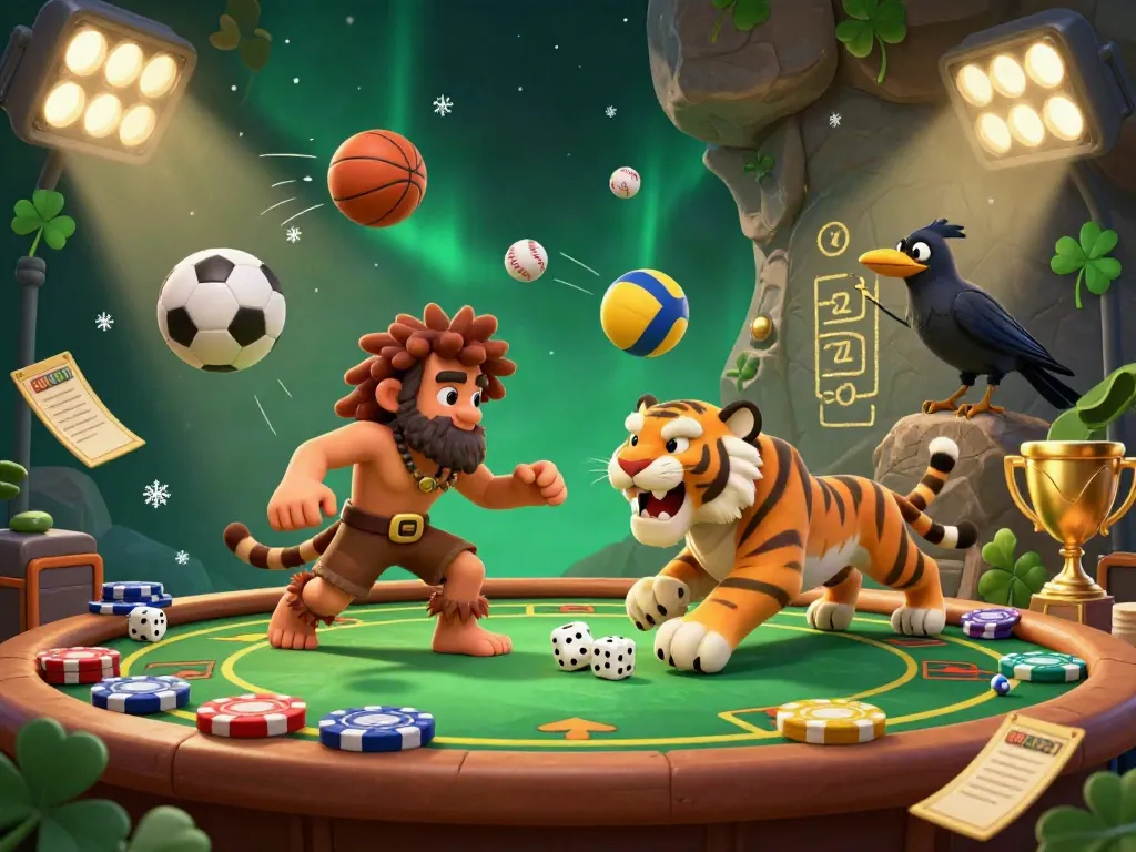 Engage in thrilling gameplay at 88KBET with our vibrant casino scene featuring animated characters and dynamic game elements.