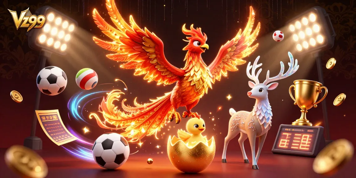 Experience the thrilling Vz99 gaming world with vibrant characters and dynamic sports betting elements.