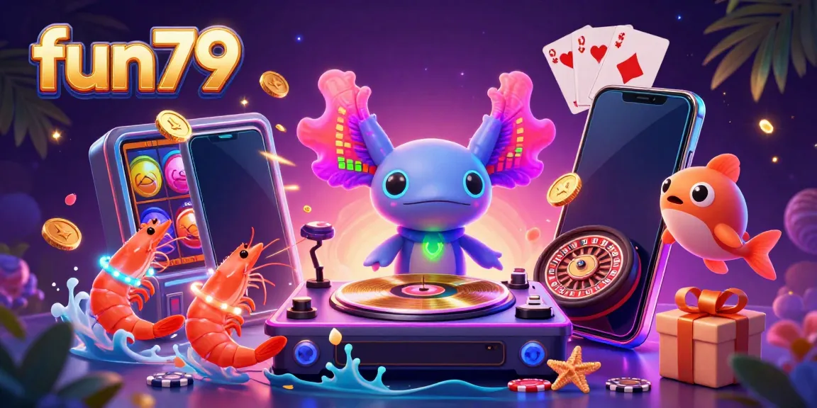 Experience fun79 gaming with an underwater DJ and vibrant creatures at an online casino.