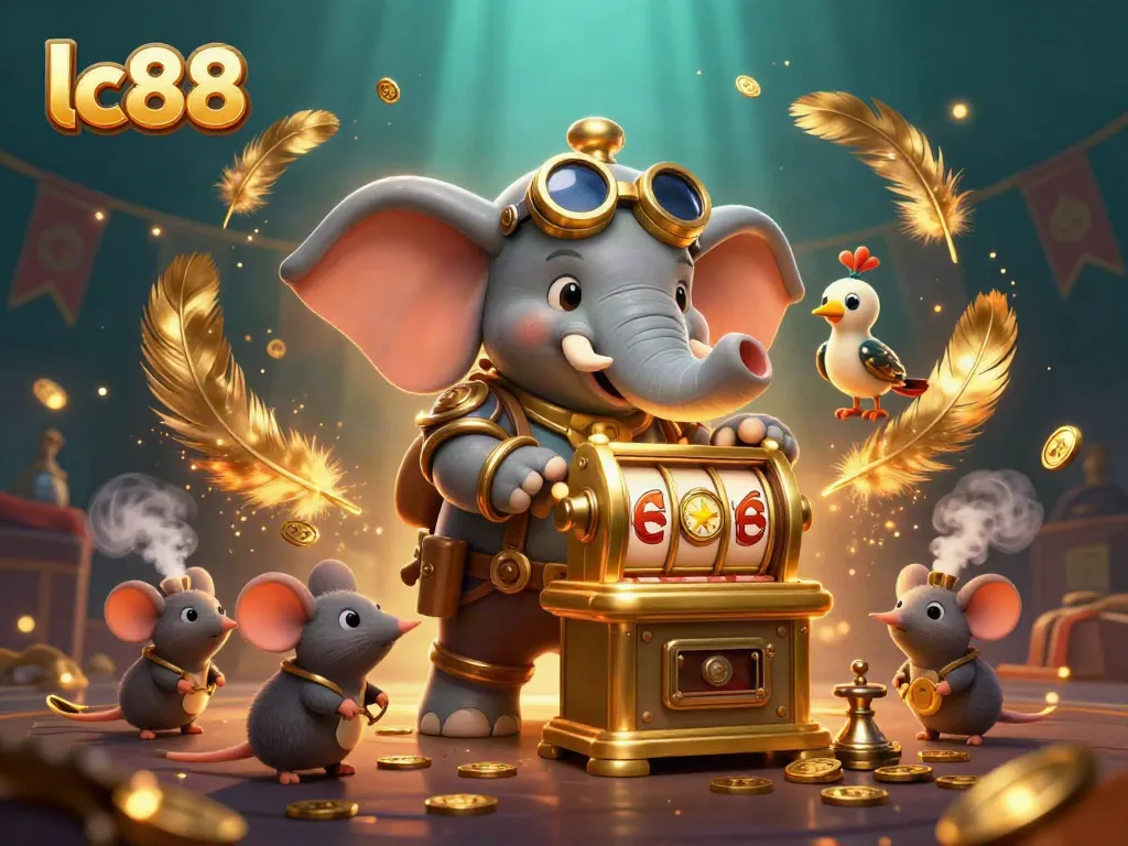 Spin the lc88 slot machine with vibrant elements in an energetic casino scene.