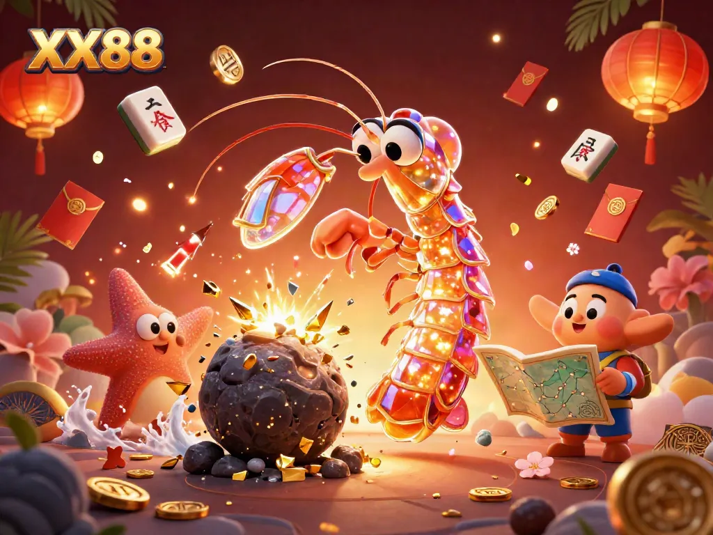 Experience thrilling gameplay at XX88 with vibrant casino-themed characters and elements in a dynamic setting.