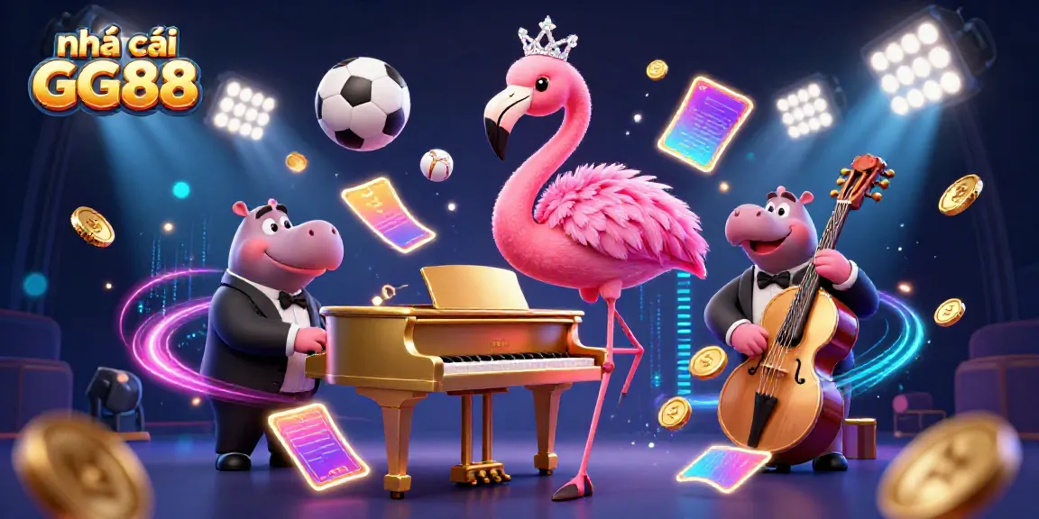 Engage in dynamic betting action at nhà cái GG88 with vibrant casino elements and lively characters.