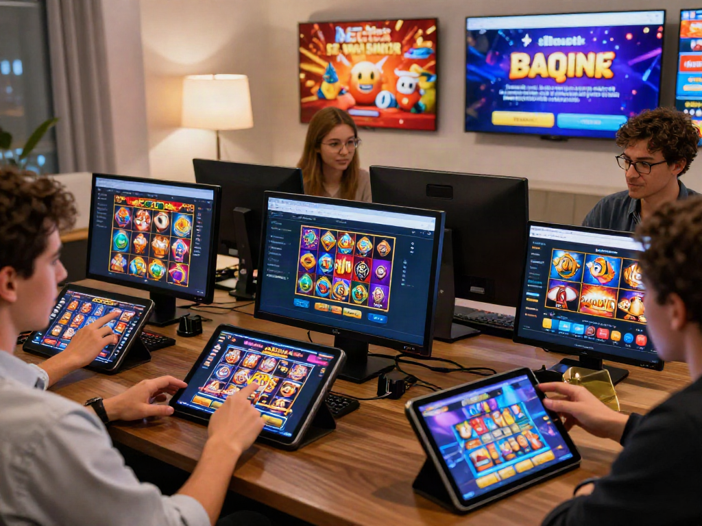 Players enjoying engaging slot games on tablets, highlighting the excitement of online casino.