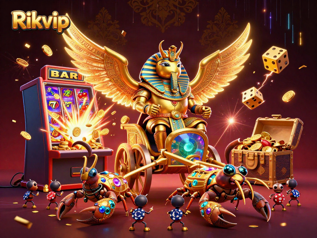 Experience thrilling gameplay at Rikvip with vibrant characters and explosive casino elements.