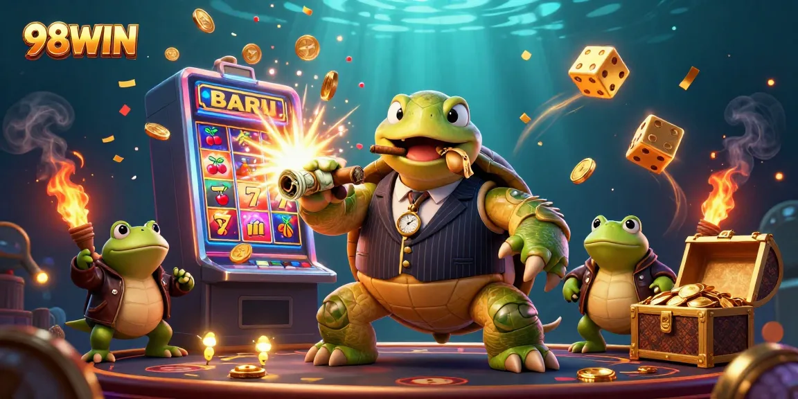 Experience 98WIN's thrilling casino fun with cartoon characters in a dazzling jackpot explosion.