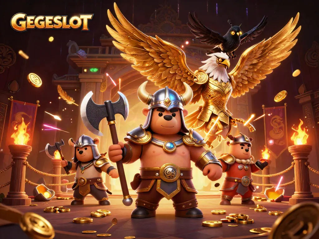 Engage with GEGESLOT's thrilling gaming environment featuring dynamic characters and exciting elements.