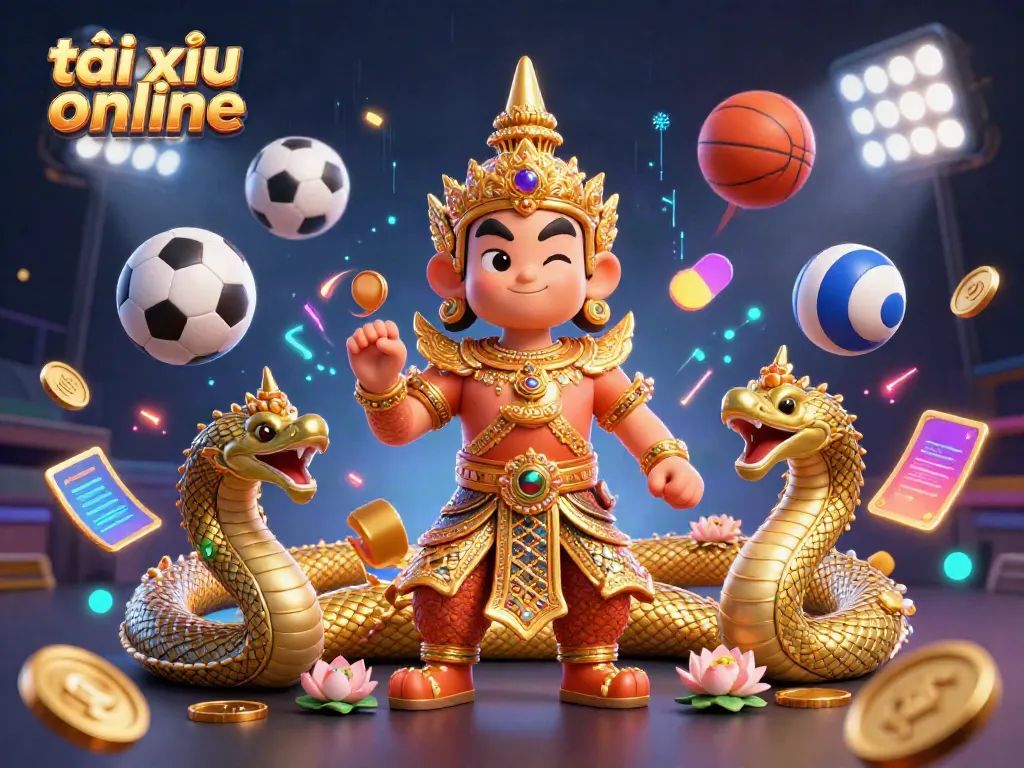Experience the excitement of tài xỉu online with vibrant 3D characters, dynamic game elements, and a casino atmosphere.
