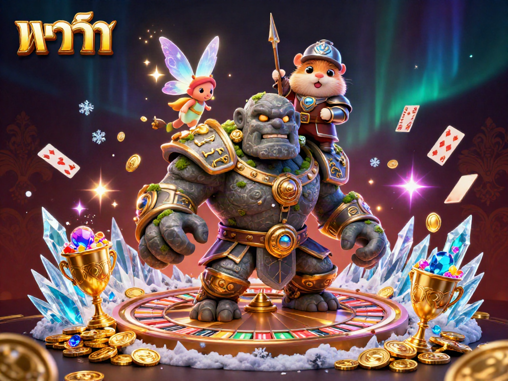 Experience the excitement of บาคาร่า with a vibrant 3D scene featuring magical characters.