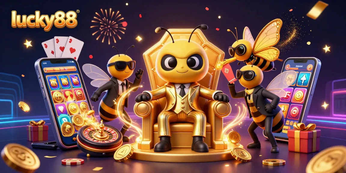 Experience thrilling gameplay at lucky88 with a vibrant 3D casino scene filled with dynamic elements.