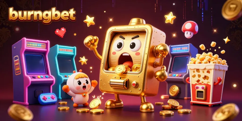 Mesin slot burungbet yang penuh warna dengan koin berjatuhan, memberikan pengalaman permainan kasino yang seru.