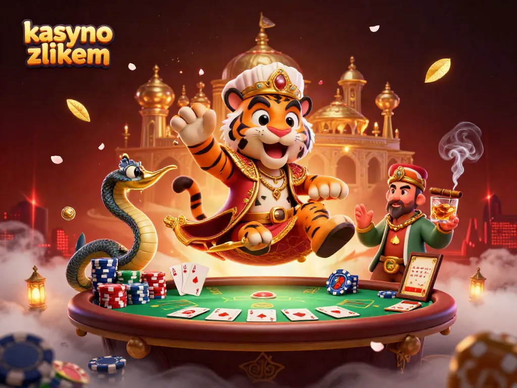 Engage with kasyno z blikiem in this vibrant 3D scene featuring casino elements and enchanting characters.