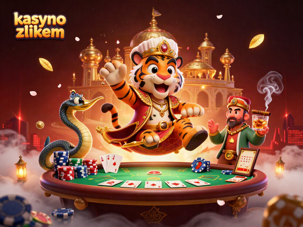 Engage with kasyno z blikiem in this vibrant 3D scene featuring casino elements and enchanting characters.