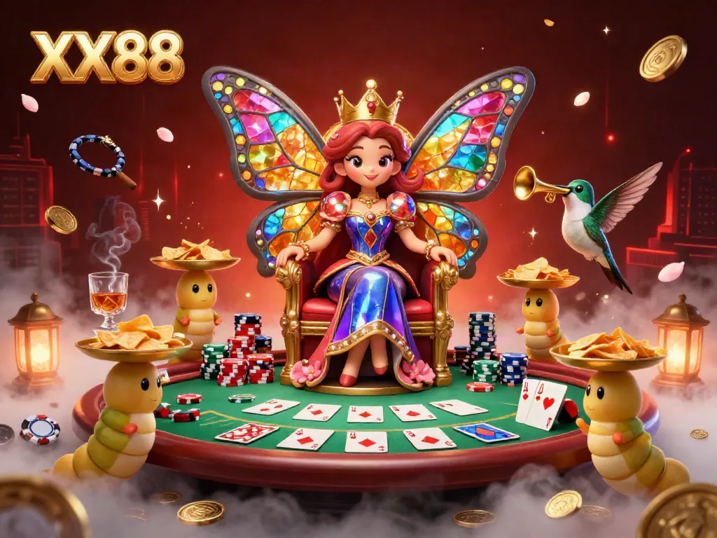 Experience the thrill of gaming at XX88 with vibrant 3D illustration showcasing rich casino elements.