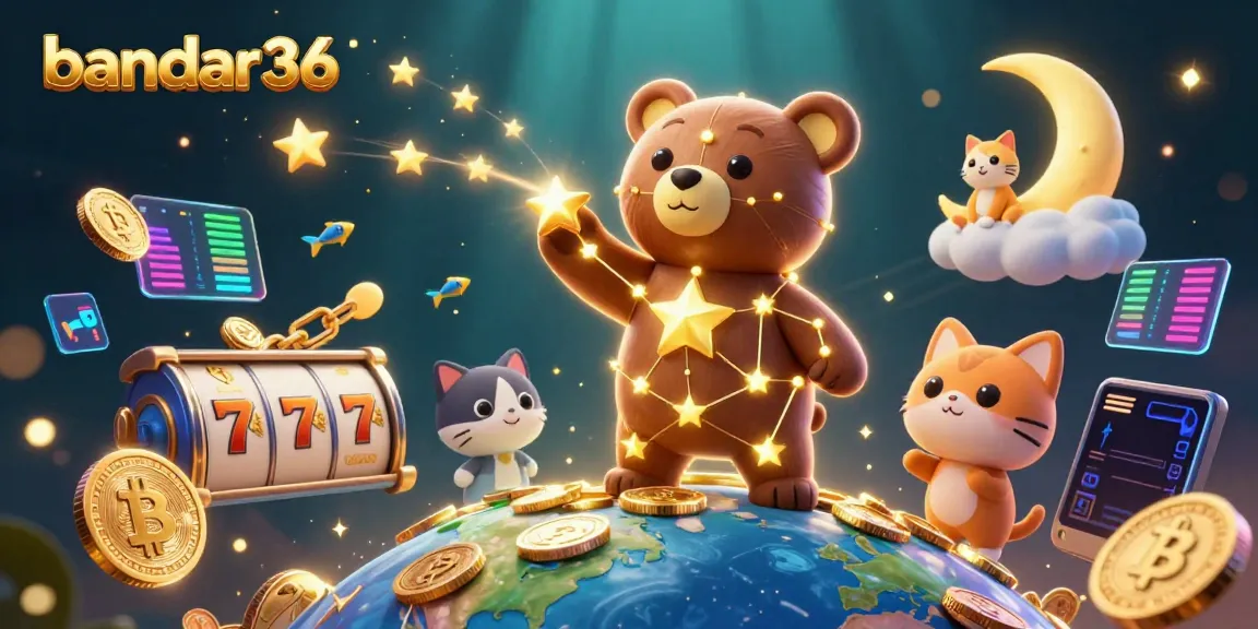 Slot menarik dan peluang maxwin dari bandar36 dalam ilustrasi 3D yang fantastis.