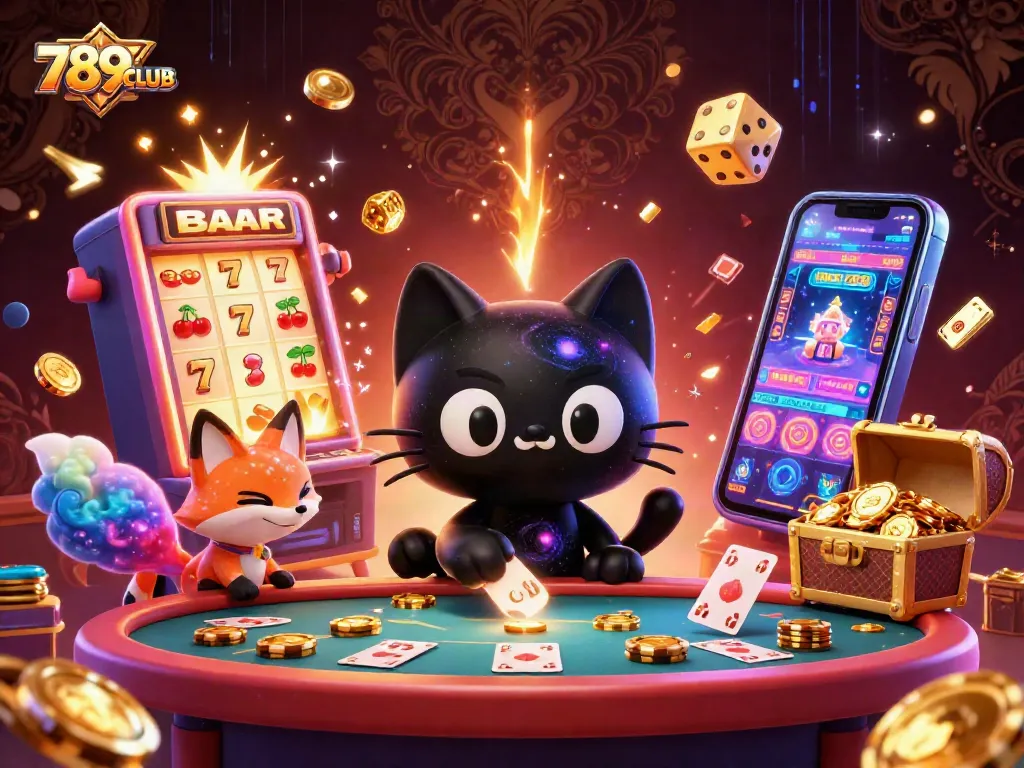 Experience the thrill of 789CLUB with a cosmic cat at an explosive casino table.