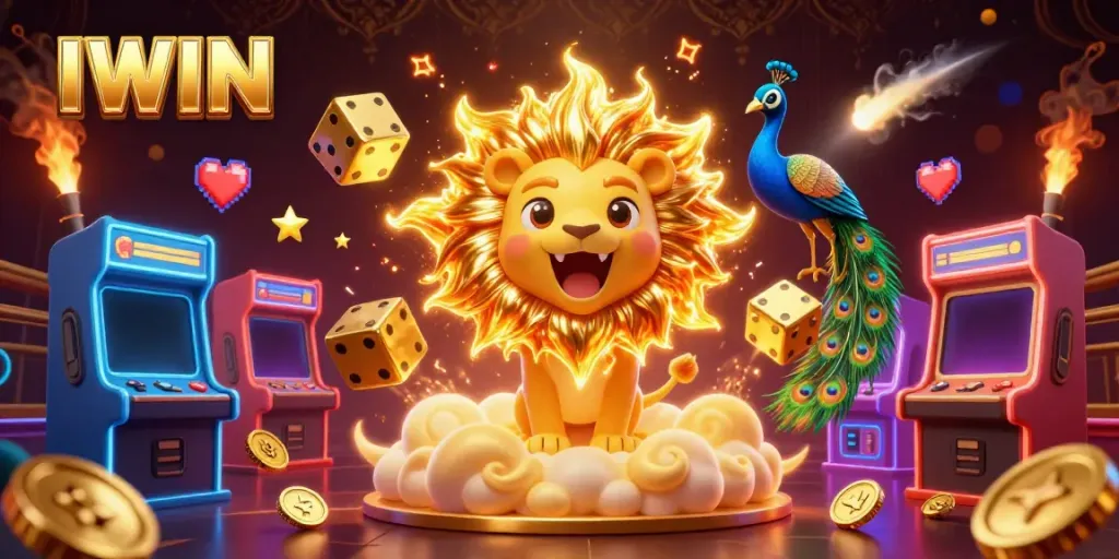 Engage with IWIN's vibrant slot experience and casino adventure in a dazzling 3D illustration.