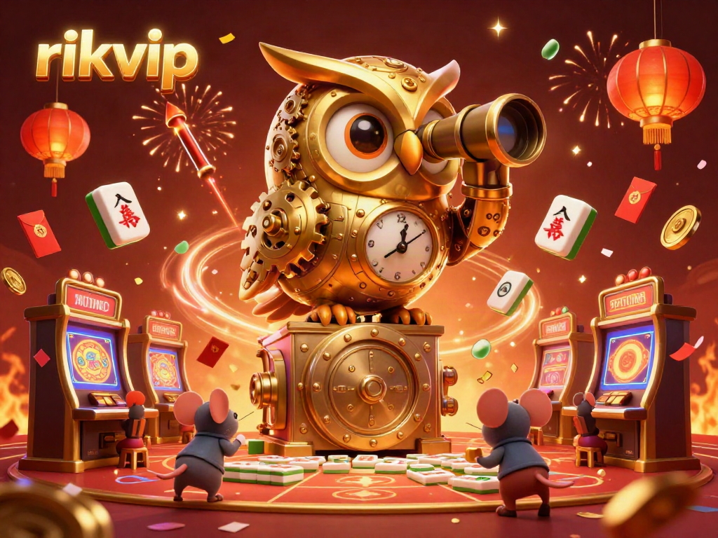 Celebrate big wins at rikvip with vibrant casino-themed illustrations and dynamic gaming elements.