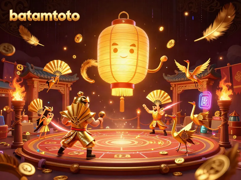 Experience batamtoto’s vibrant casino atmosphere with dynamic 3D illustrations of lucky symbols and spirited characters.