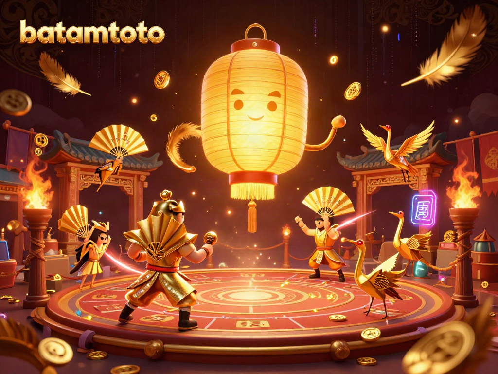 Experience batamtoto’s vibrant casino atmosphere with dynamic 3D illustrations of lucky symbols and spirited characters.