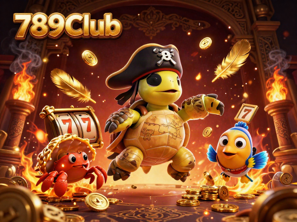 Engage in thrilling gameplay at 789Club with vibrant treasure-seeking characters and casino elements.