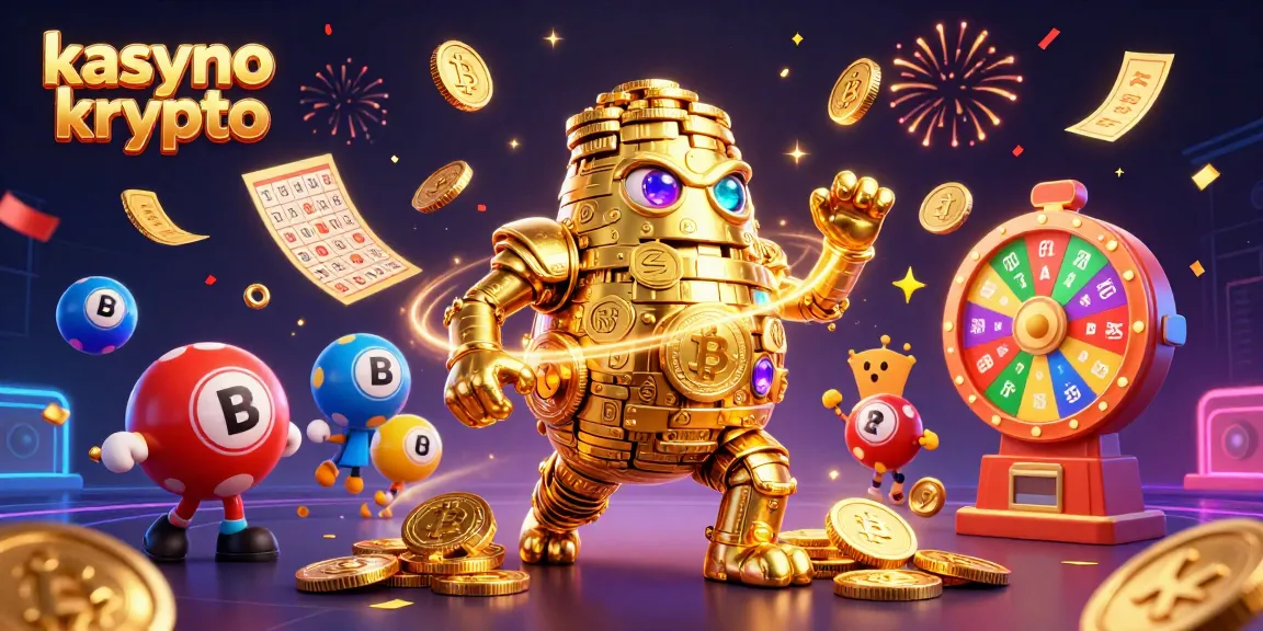 Experience the excitement of kasyno krypto with dazzling golden golem and vibrant blockchain elements.