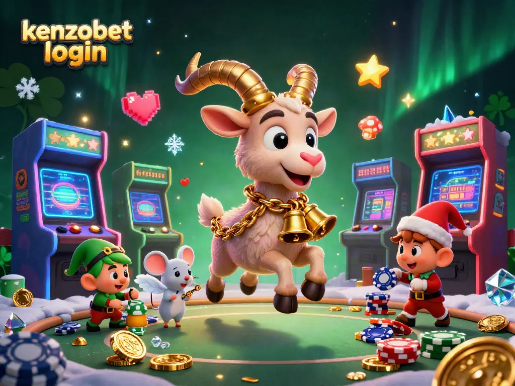 Join the fun with kenzobet login as Krampus entertains in a bustling holiday-horror casino!