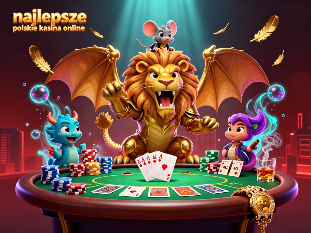 Experience the thrill at najlepsze polskie kasyna online with this vibrant and dynamic casino illustration.