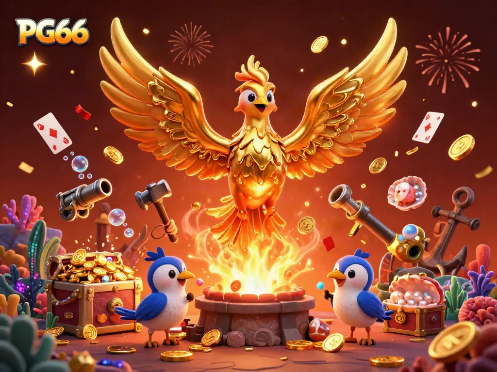 Experience exhilarating wins at PG66 with our ultra-detailed 3D illustration showcasing vibrant casino action.