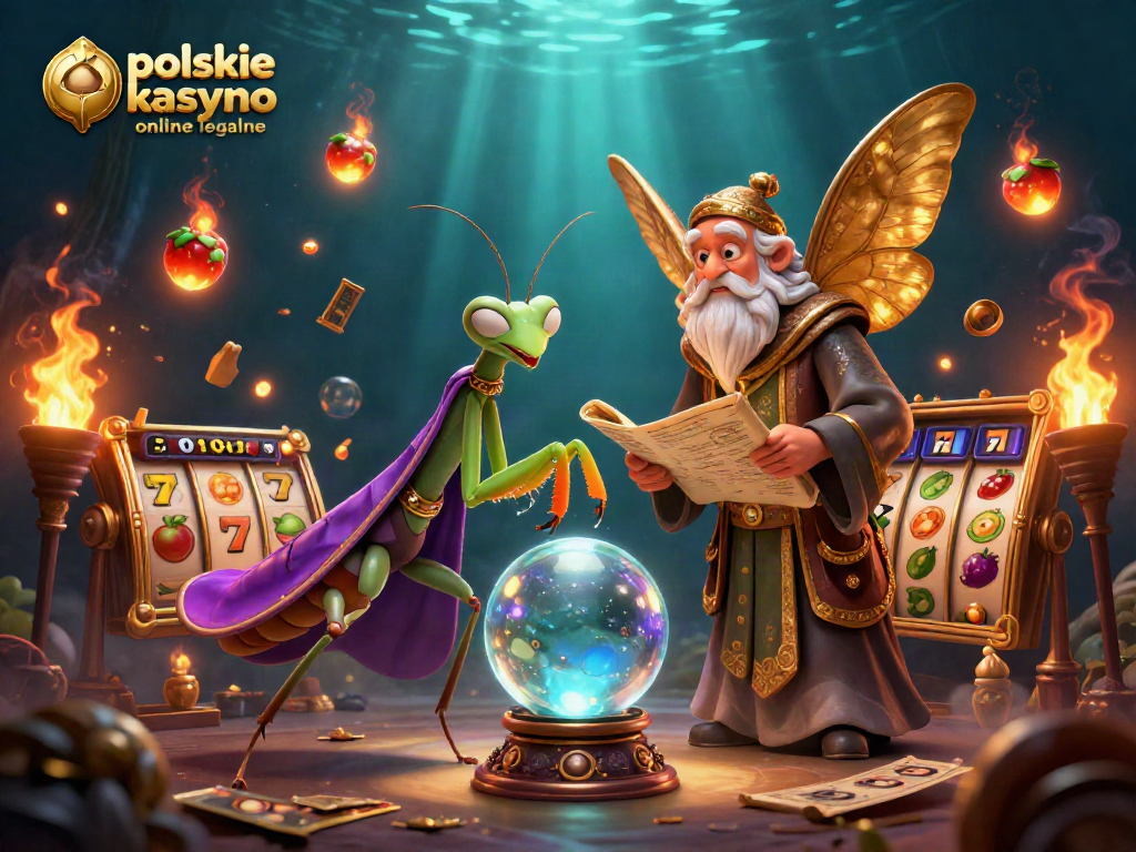 Engage with polskie kasyno online legalne in a vibrant 3D illustration featuring fortune tellers and dynamic casino elements.