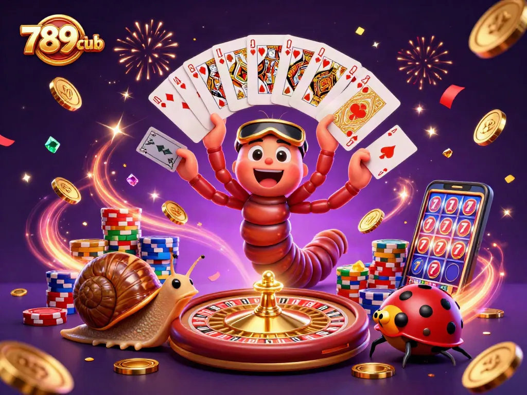 Join the excitement at 789club with a dynamic casino scene featuring vibrant characters and action.
