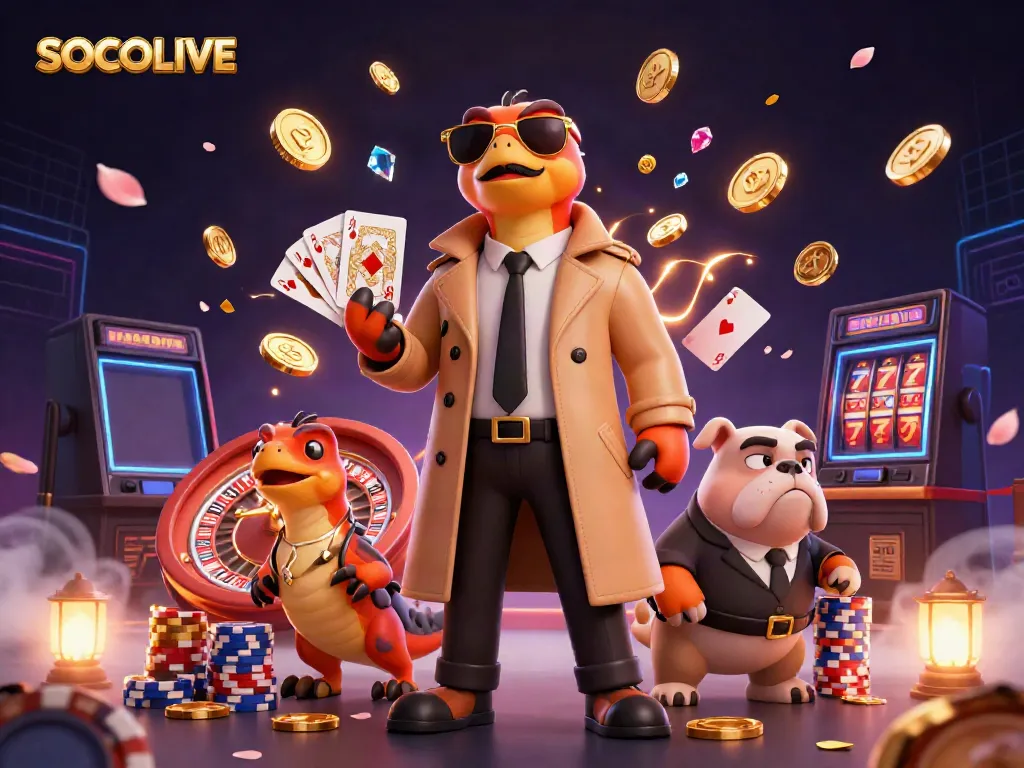 Experience thrilling wins at SOCOLIVE with raptors in disguise attempting a casino heist.