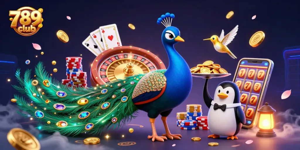 Experience high-stakes excitement with 789club's vibrant 3D casino scene full of action.