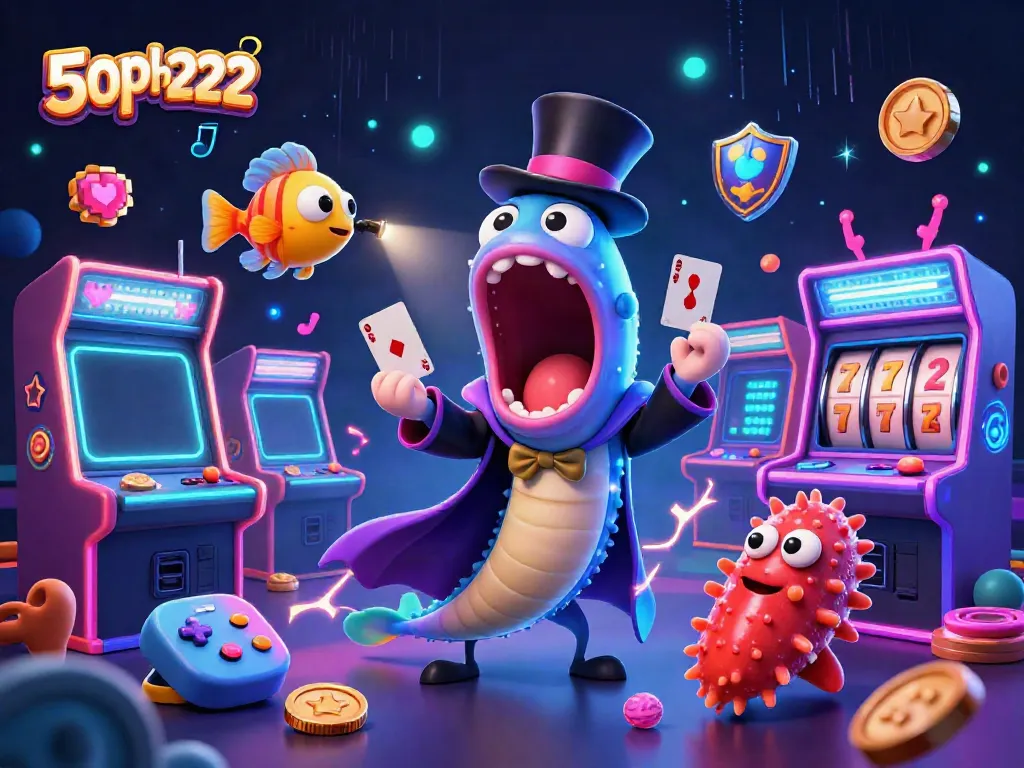 Experience the excitement of 50ph222 with vibrant casino-themed deep-sea characters performing magic tricks amidst colorful game elements.