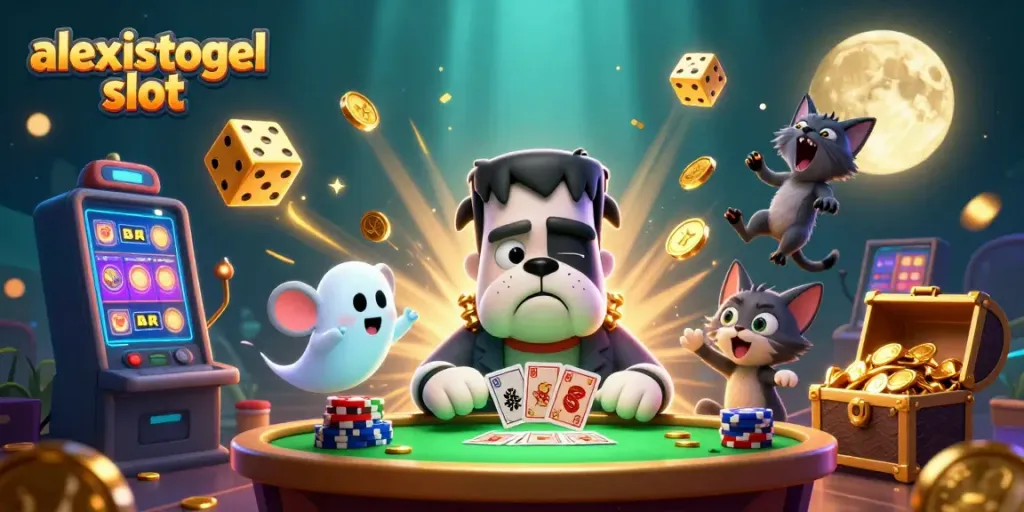 Menghadirkan suasana bermain kasino, gambar menarik dari karakter alexistogel slot yang meriah.