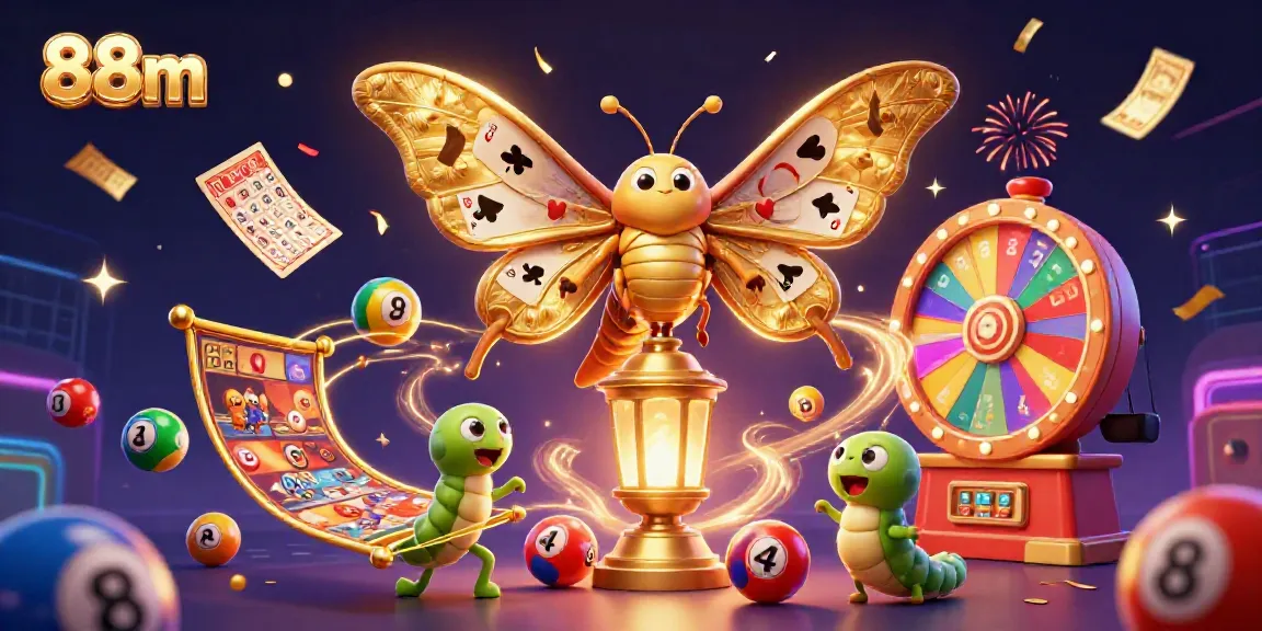 Introduce excitement in gambling with the vibrant 88m casino illustration showcasing lively elements and characters.
