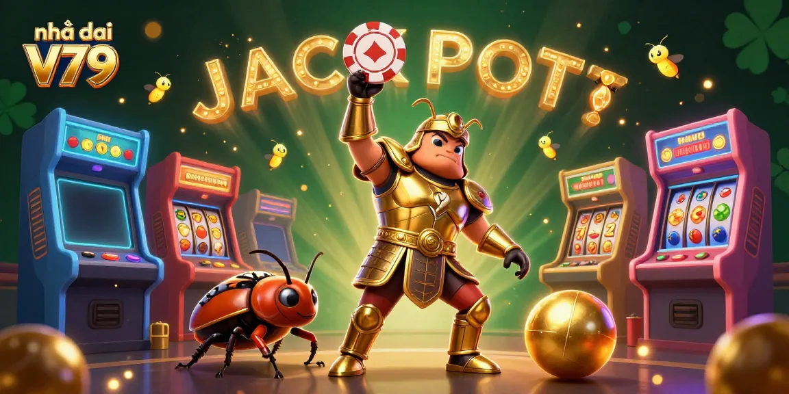 Thắng lớn cùng Nhà cái V79 với hình ảnh hoạt hình 3D và các máy chơi game sáng màu.