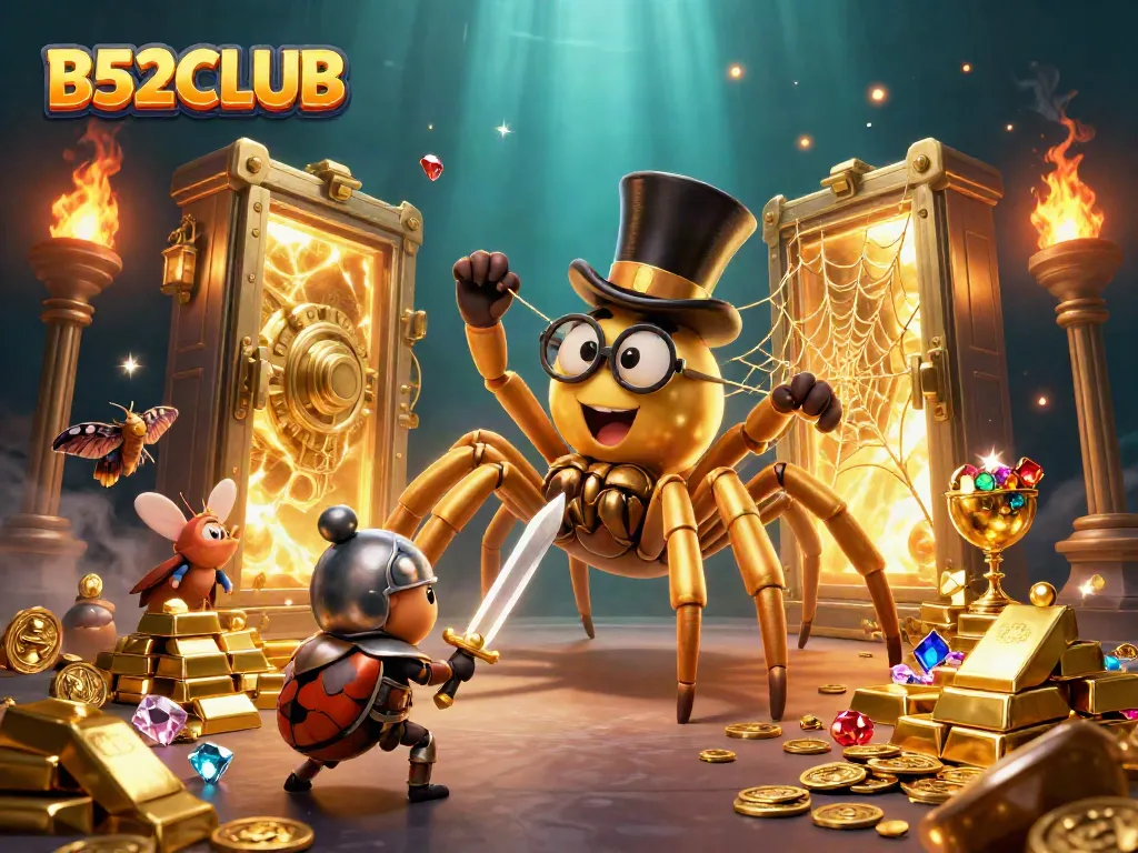 Experience thrilling gaming adventures at B52CLUB with a vibrant 3D casino scene.