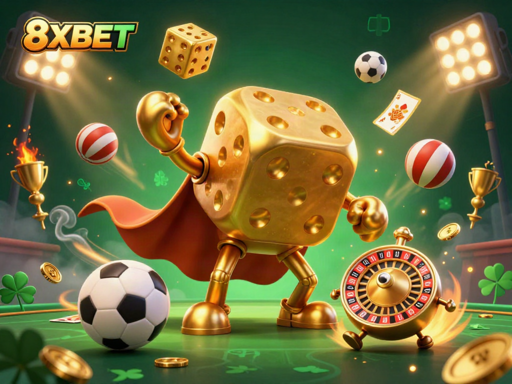 Experience thrilling gameplay at 8XBET while enjoying massive golden dice golems and dynamic sports action.