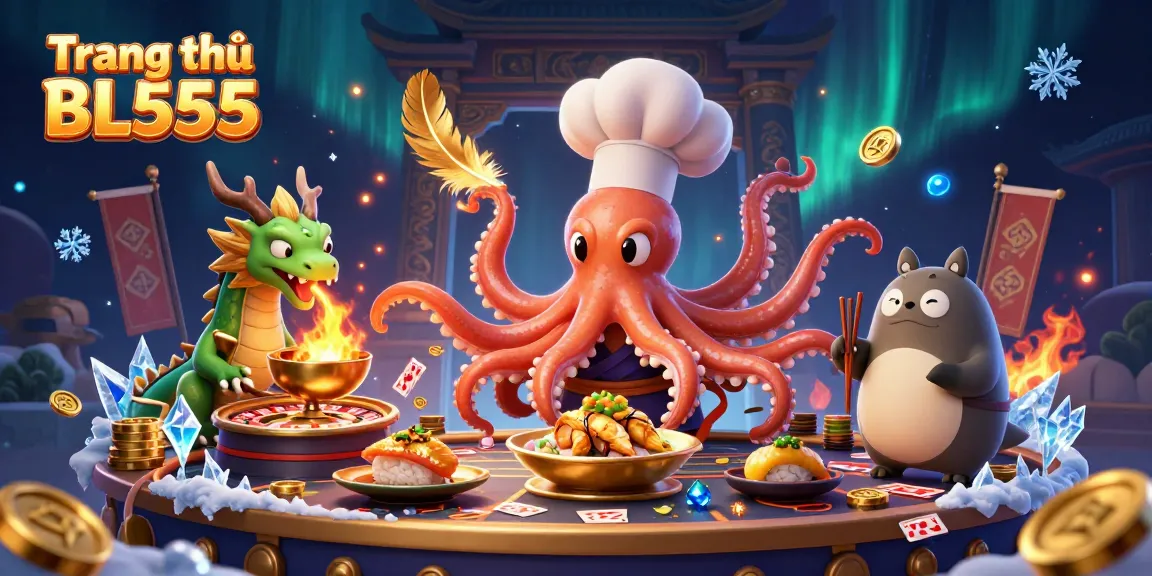 Engaging scene showcasing Trang chủ BL555 with vibrant characters and golden casino elements.
