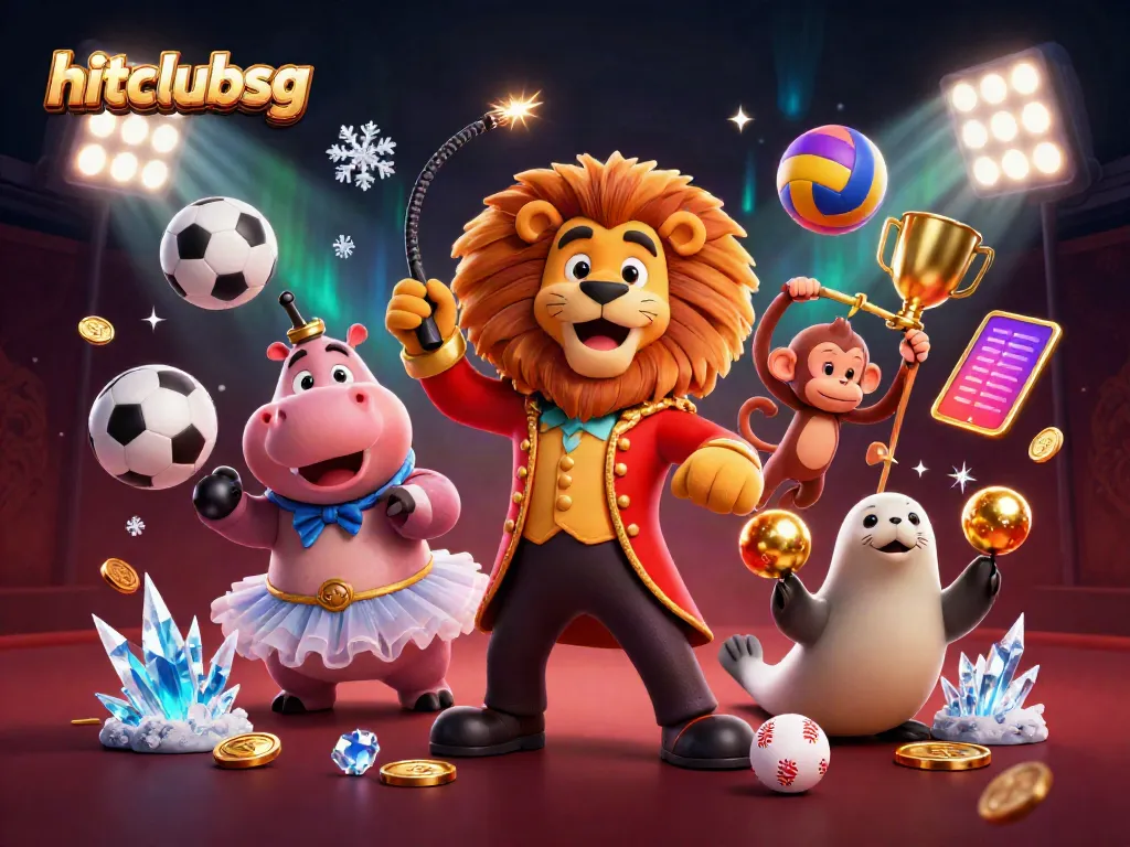Experience the excitement of hitclubsg with vibrant characters and dynamic sports elements in a luxurious setting.
